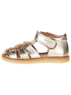 Leder-Halbsandalen in Gold
