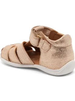 Leder-Halbsandalen in Gold