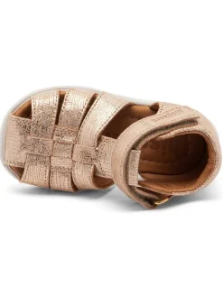 Leder-Halbsandalen in Gold