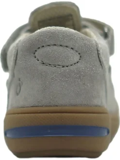 Leder-Halbsandalen in Grau