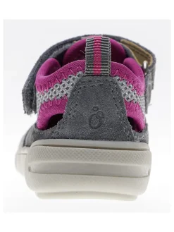 Leder-Halbsandalen in Grau