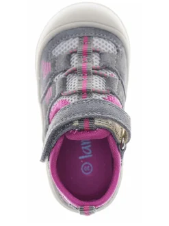 Leder-Halbsandalen in Grau