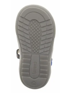 Leder-Halbsandalen in Grau