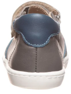 Leder-Halbsandalen in Grau