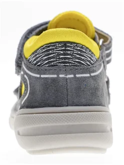 Leder-Halbsandalen in Grau