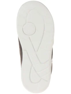 Leder-Halbsandalen in Grau/ Blau