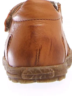 Leder-Halbsandalen in Hellbraun