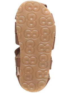 Leder-Halbsandalen in Hellbraun