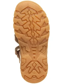 Leder-Halbsandalen in Hellbraun