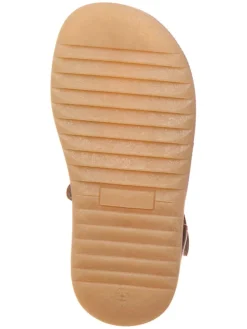 Leder-Halbsandalen in Hellbraun