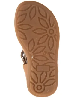 Leder-Halbsandalen in Hellbraun