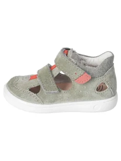 Leder-Halbsandalen in Khaki