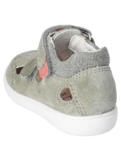 Leder-Halbsandalen in Khaki