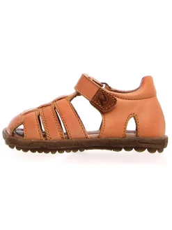 Leder-Halbsandalen in Lachs