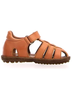 Leder-Halbsandalen in Lachs