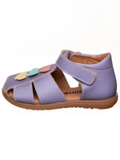 Leder-Halbsandalen in Lila