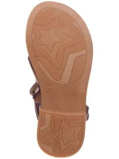 Leder-Halbsandalen in Lila