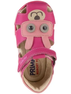 Leder-Halbsandalen in Pink