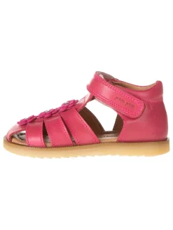 Leder-Halbsandalen in Pink