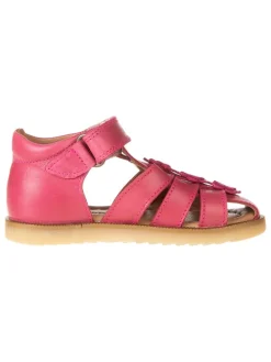 Leder-Halbsandalen in Pink