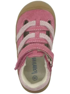 Leder-Halbsandalen in Pink