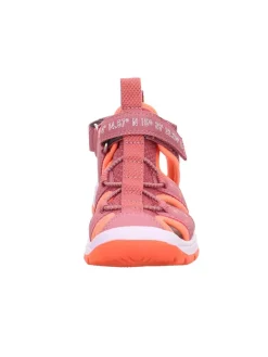 Leder-Halbsandalen in Pink/ Orange