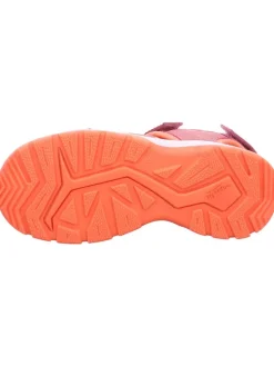 Leder-Halbsandalen in Pink/ Orange
