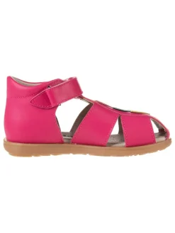 Leder-Halbsandalen in Pink