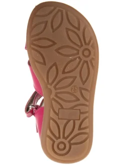 Leder-Halbsandalen in Pink