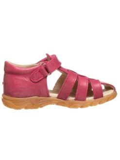 Leder-Halbsandalen in Pink