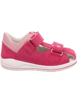 Leder-Halbsandalen in Pink