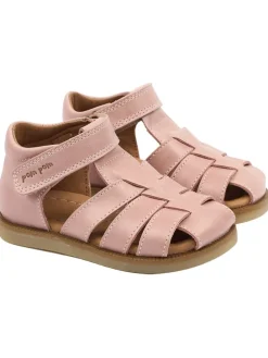Leder-Halbsandalen in Rosa