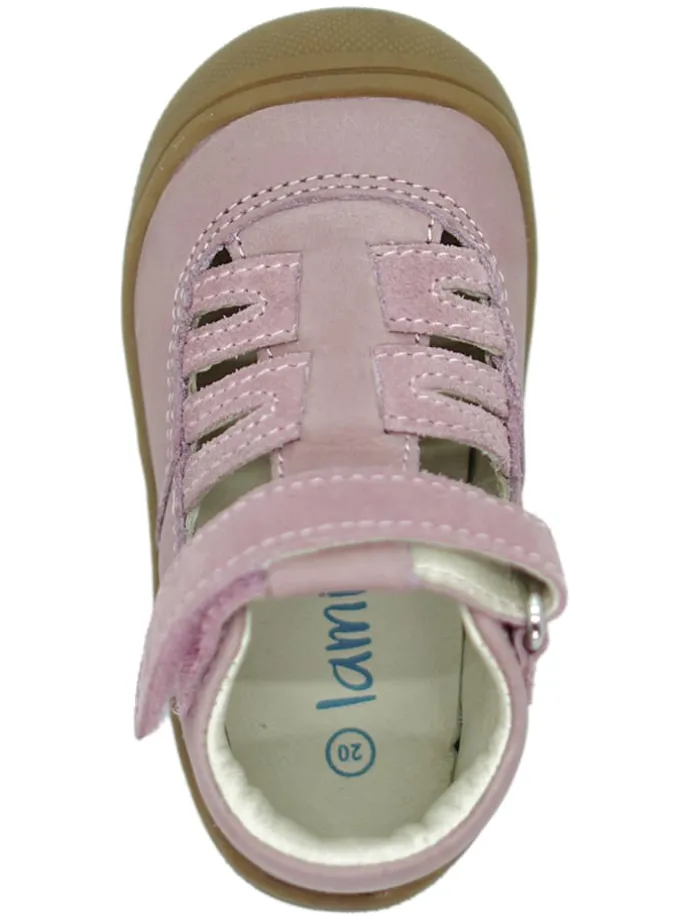 Leder-Halbsandalen in Rosa