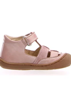Leder-Halbsandalen in Rosa