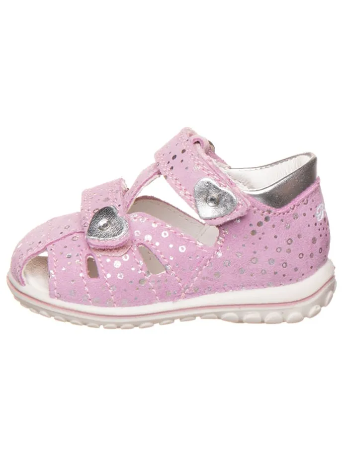 Leder-Halbsandalen in Rosa