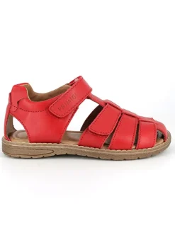 Leder-Halbsandalen in Rot