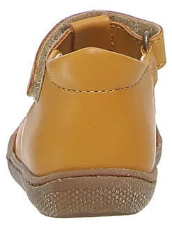 Leder-Halbsandalen in Senf