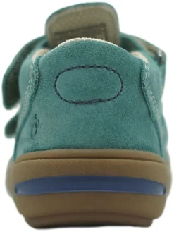 Leder-Halbsandalen in Türkis