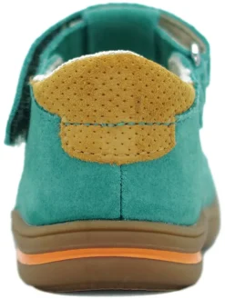 Leder-Halbsandalen in Türkis