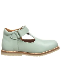 Leder-Halbsandalen in Türkis