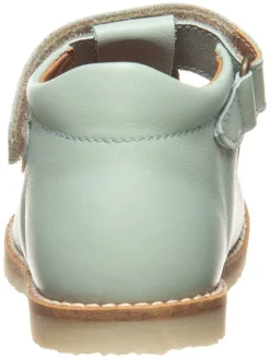 Leder-Halbsandalen in Türkis