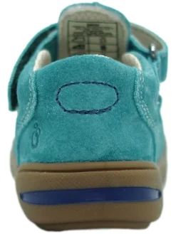 Leder-Halbsandalen in Türkis