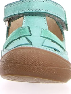 Leder-Halbsandalen in Türkis