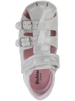 Leder-Halbsandalen in Weiß