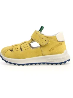 Leder-Halbsandalen "Muffy" in Gelb/ Dunkelblau