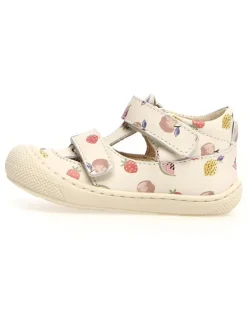 Leder-Halbsandalen "Puffy" in Creme