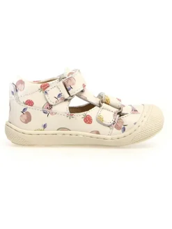 Leder-Halbsandalen "Puffy" in Creme