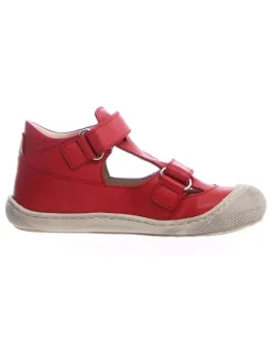 Leder-Halbsandalen "Puffy" in Rot