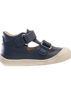 Leder-Halbsandalen "Puffy" in Dunkelblau