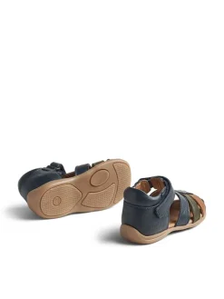 Leder-Halbsandalen "Robbie" in Dunkelblau